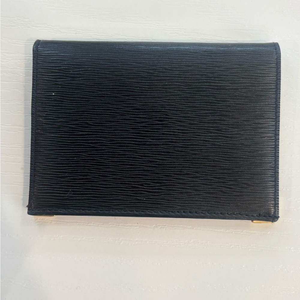 Nina Ricci Black Textured Leather Card Holder with Gold Logo - Picture 6 of 8